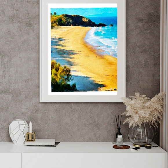 “WindSwept Beach” Original Watercolor Print in Home Decor - Picture 1 of 2